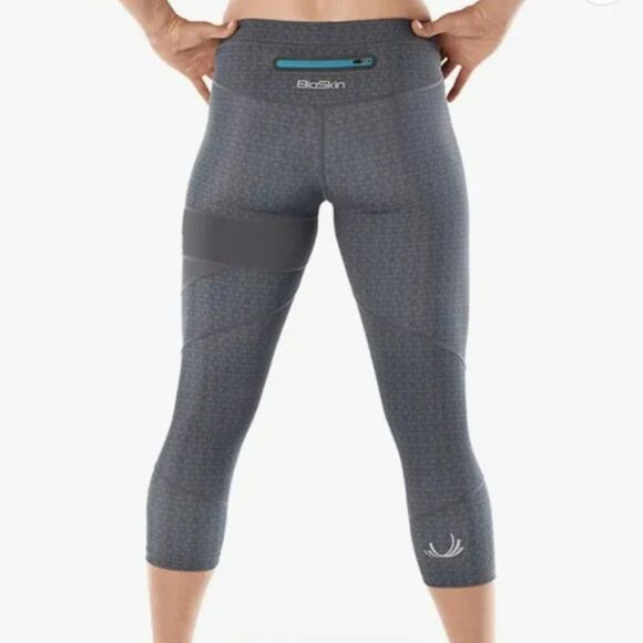 NWT BioSkin Running Capris in Charcoal Hex | Size M - Picture 2 of 11